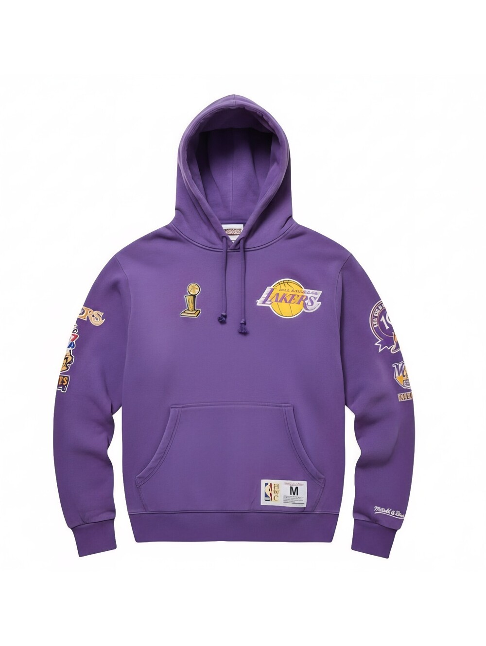 Mitchell & Ness LA Lakers Champs City Hoodie Purple Mens Size M Hardwood Classic